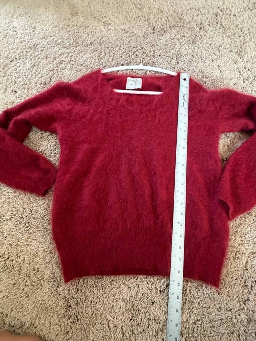 2 / 6 medium Jumper 1234 Rouge Brushed Cashmere V-Neck sweater Red - Picture 3 of 14